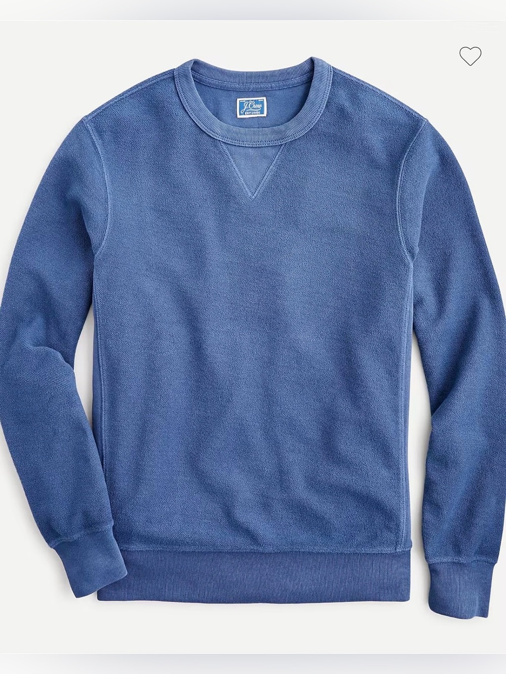 J. Crew Reverse French Terry Crewneck Sweatshirt Sz L Slate Blue 100% Cotton